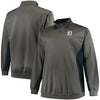 Detroit Tigers Majestic Fleece Pullover Quarter-Zip Jacket - Charcoal/Navy