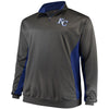 Kansas City Royals Majestic Fleece Pullover Quarter-Zip Jacket - Charcoal/Royal