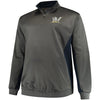 Milwaukee Brewers Majestic Fleece Pullover Quarter-Zip Jacket - Charcoal/Navy