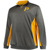Pittsburgh Pirates Majestic Fleece Pullover Quarter-Zip Jacket - Charcoal/Gold