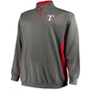 Texas Rangers Majestic Fleece Pullover Quarter-Zip Jacket - Charcoal/Red
