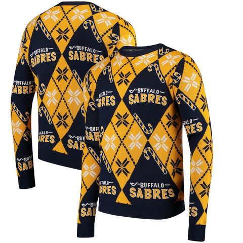 Buffalo Sabres Candy Cane Ugly Sweater - Navy