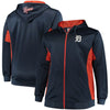 Detroit Tigers Majestic Big & Tall Full Zip Hoodie - Navy