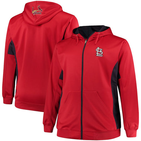 St. Louis Cardinals Majestic Big & Tall Full Zip Hoodie - Red