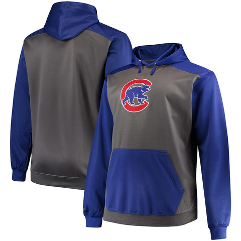 Chicago Cubs Majestic Fleece Hoodie - Charcoal/Royal