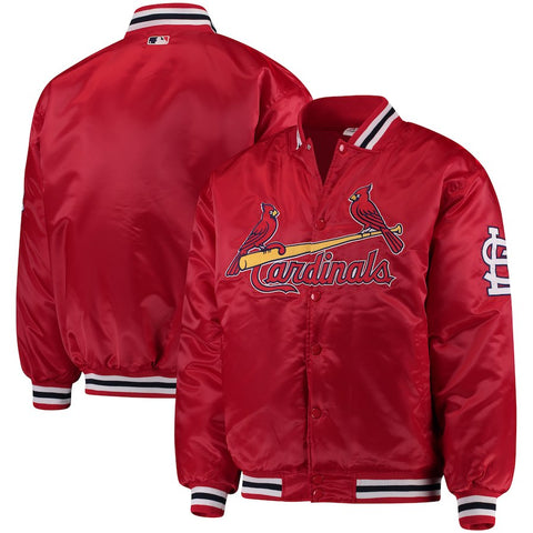 St. Louis Cardinals Majestic Big & Tall Satin Full-Button Jacket - Red