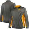 Pittsburgh Pirates Majestic Fleece Pullover Quarter-Zip Jacket - Charcoal/Gold