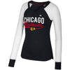 Chicago Blackhawks Women's Elbow Patch Long Sleeve V-Neck T-Shirt