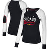 Chicago Blackhawks Women's Elbow Patch Long Sleeve V-Neck T-Shirt