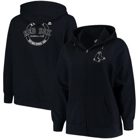 Boston Red Sox Majestic Women's Fleece Full-Zip Hoodie - Navy