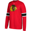 Chicago Blackhawks Silver Jersey Long Sleeve T-Shirt - Red