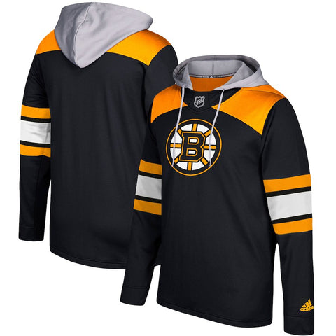 Boston Bruins Silver Jersey Pullover Hoodie - Black