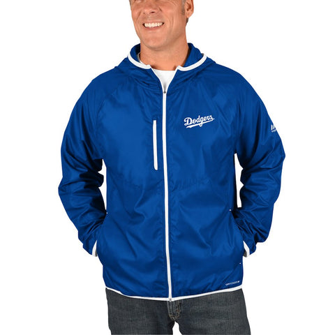 Los Angeles Dodgers Majestic Strong Will Dry Base Full-Zip Hooded Jacket - Royal