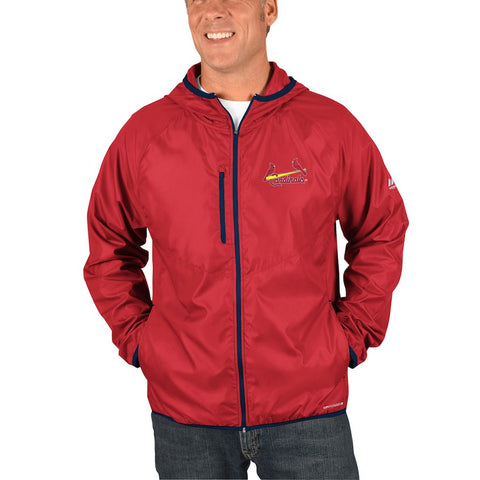 St. Louis Cardinals Majestic Strong Will Dry Base Full-Zip Hooded Jacket - Red