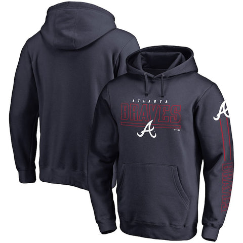 Atlanta Braves   Big & Tall Front Line Pullover Hoodie - Navy