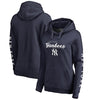 New York Yankees   Women's High Class Pullover Hoodie - Navy