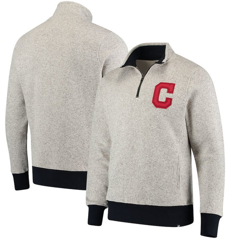 Cleveland Indians '47 Kodiak Quarter-Zip Pullover Jacket - Cream