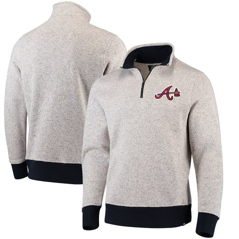 Atlanta Braves '47 Kodiak Quarter-Zip Pullover Jacket - Cream