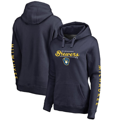 Milwaukee Brewers   Women's High Class Pullover Hoodie - Navy
