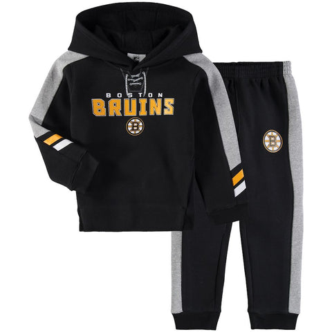 Boston Bruins Toddler Power Forward Hockey Hoodie & Pants Set - Black