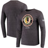 Chicago Blackhawks CCM Centennial Shot Long Sleeve Tri-Blend T-Shirt - Heathered Black