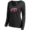 Carolina Hurricanes   Women's Midnight Mascot Long Sleeve V-Neck T-Shirt - Black