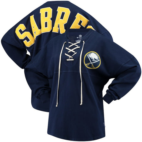 Buffalo Sabres   Women's Lace Up Long Sleeve Spirit T-Shirt