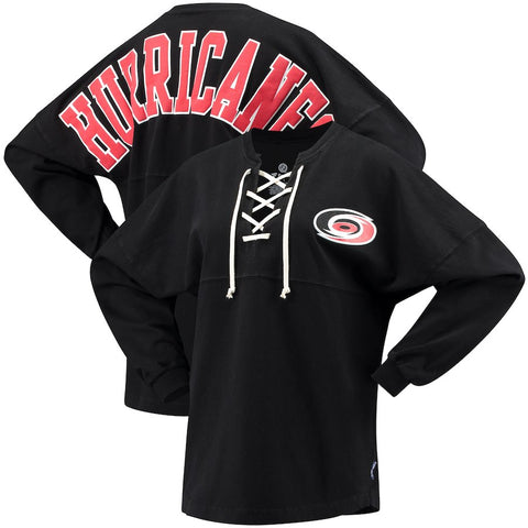 Carolina Hurricanes   Women's Lace Up Long Sleeve Spirit T-Shirt