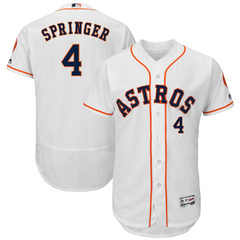 George Springer Houston Astros Majestic Home Authentic Collection Flex Base Player Jersey - White