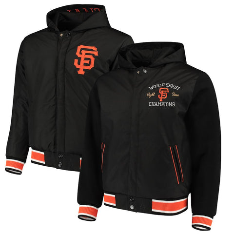 San Francisco Giants JH Design Reversible Poly-Twill Hooded Jacket