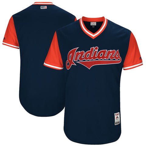 Cleveland Indians Majestic 2017 Players Weekend Authentic Team Jersey - Navy