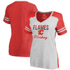 Calgary Flames   Women's Freeline Colorblock Tri-Blend T-Shirt - White/Red