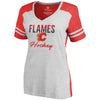 Calgary Flames   Women's Freeline Colorblock Tri-Blend T-Shirt - White/Red