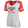 Carolina Hurricanes   Women's Freeline Colorblock Tri-Blend T-Shirt - White/Red