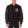 Chicago Cubs JH Design Wool Leather Reversible Full-Snap Jacket