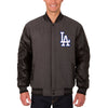 Los Angeles Dodgers JH Design Wool Leather Reversible Full-Snap Jacket