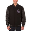 Colorado Rockies JH Design Wool Leather Reversible Full-Snap Jacket