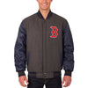 Boston Red Sox JH Design Wool Leather Reversible Full-Snap Jacket