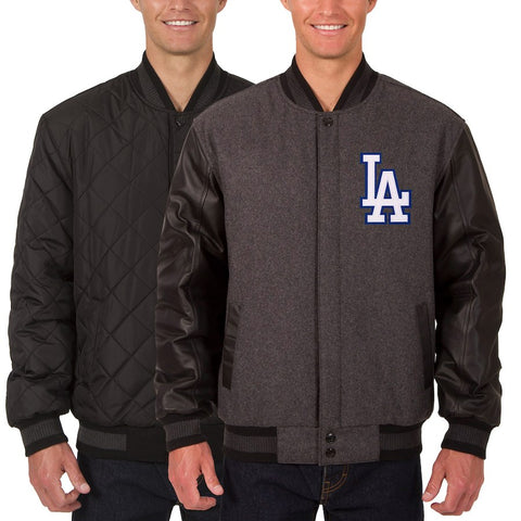 Los Angeles Dodgers JH Design Wool Leather Reversible Full-Snap Jacket