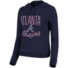 Atlanta Braves   Women's Cozy Steadfast Tri-Blend Pullover Hoodie - Navy