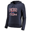 Chicago Cubs   Women's Cozy Steadfast Tri-Blend Pullover Hoodie - Navy