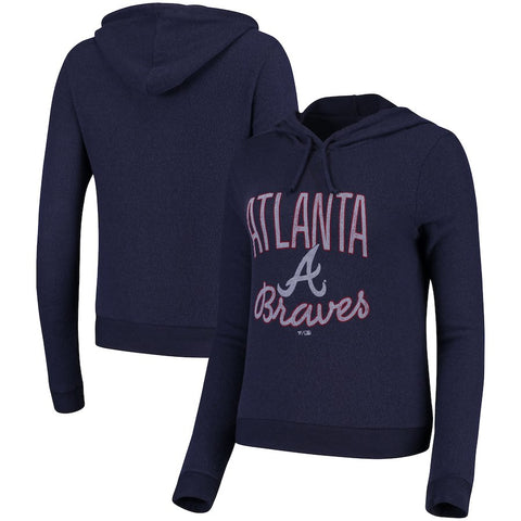 Atlanta Braves   Women's Cozy Steadfast Tri-Blend Pullover Hoodie - Navy