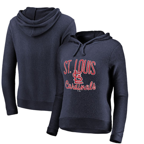 St. Louis Cardinals   Women's Cozy Steadfast Tri-Blend Pullover Hoodie - Navy