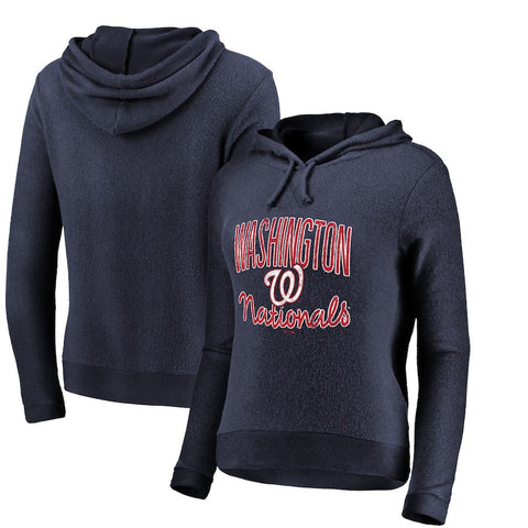 Washington Nationals   Women's Cozy Steadfast Tri-Blend Pullover Hoodie - Navy