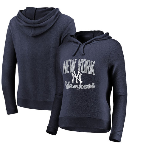 New York Yankees   Women's Cozy Steadfast Tri-Blend Pullover Hoodie - Navy