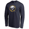 Buffalo Sabres   Splatter Logo Long Sleeve T-Shirt - Navy