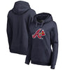 Atlanta Braves   Women's Splatter Logo Pullover Hoodie - Navy