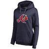 Atlanta Braves   Women's Splatter Logo Pullover Hoodie - Navy