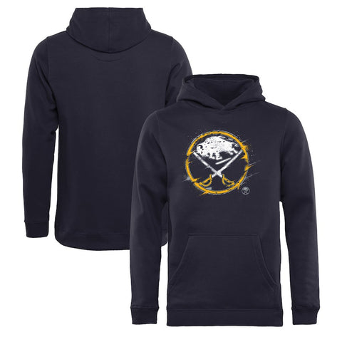 Buffalo Sabres   Youth Splatter Logo Pullover Hoodie - Navy