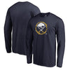Buffalo Sabres   Splatter Logo Long Sleeve T-Shirt - Navy